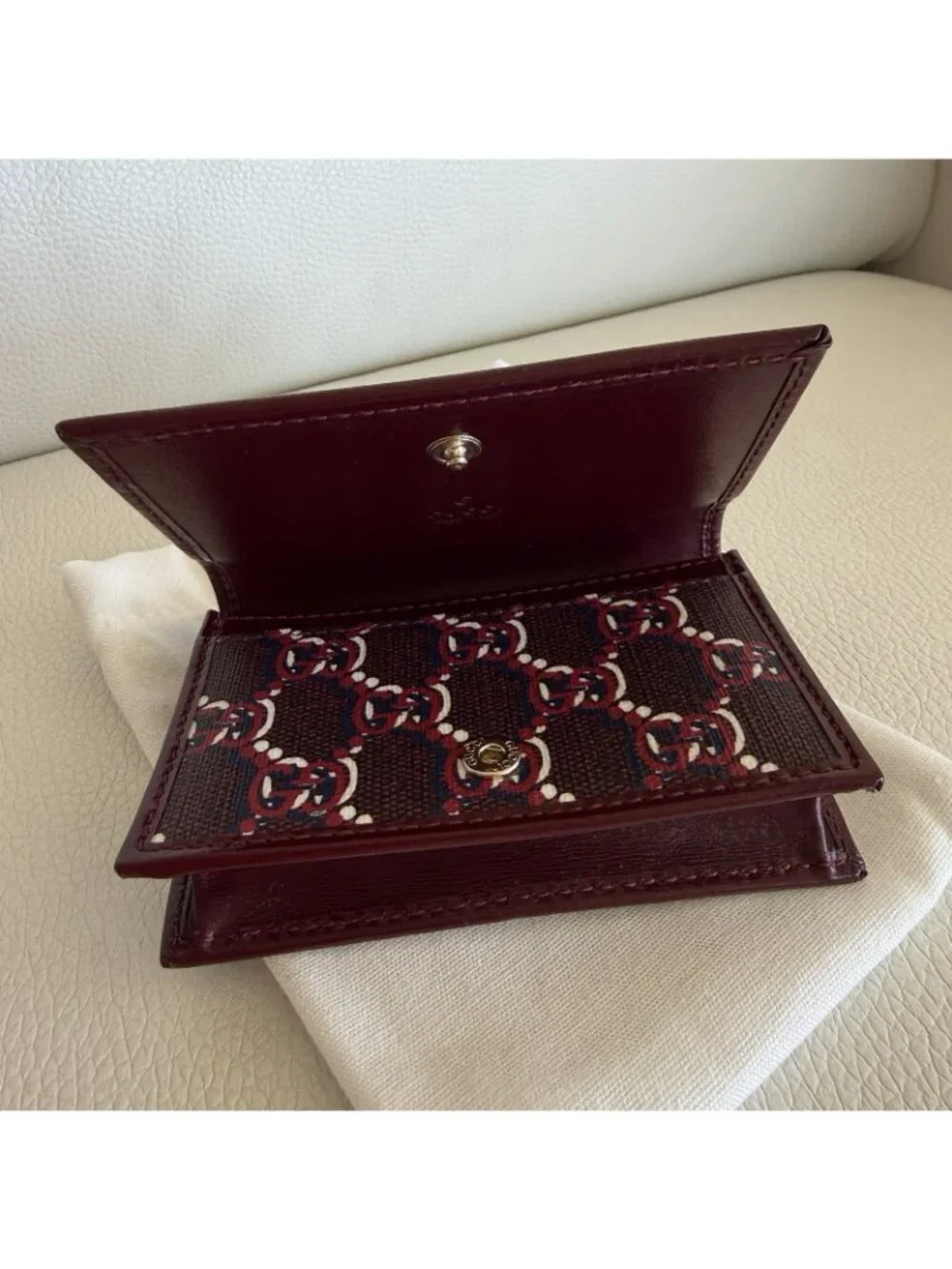 NEW Gucci Card Case Wallet GG Shadow Print Dark Red 795044 FADM0 6242 - Picture 6 of 8